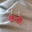 Elegant Heart Shape Rectangle Inlay Alloy Diamond Drop Earrings