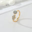 Simple Colored Diamond Devil's Eye Hand Open Adjustable Ring
