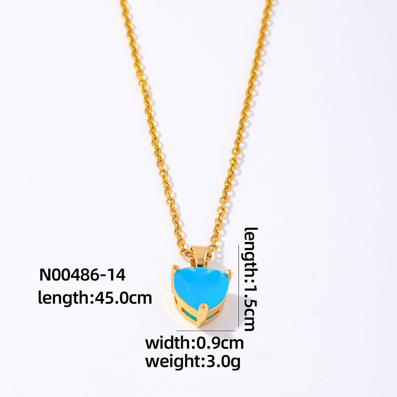 Elegant Heart Shape Gold Plated Zircon Pendant Necklace