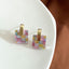 Elegant Vintage Square 18K Gold Plated Drop Earrings with Colorful Shell Inlay