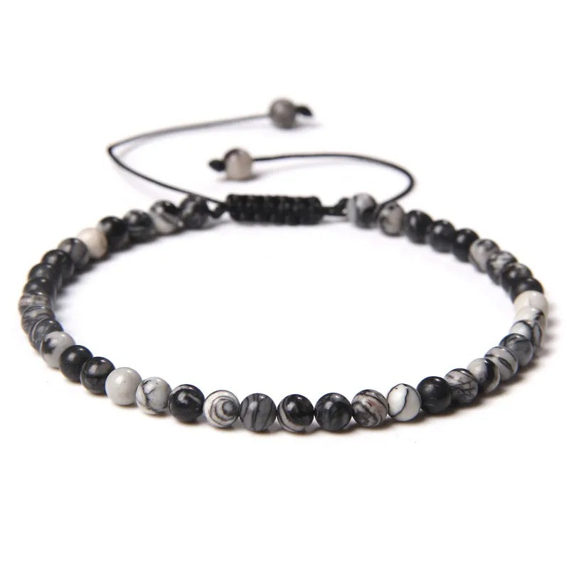 Casual Natural Agate Stone Adjustable Knitting Bracelet