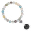 Simple Heart Agate Beaded Women's Bracelet with 100 Languages 'I Love You' Projection Pendant