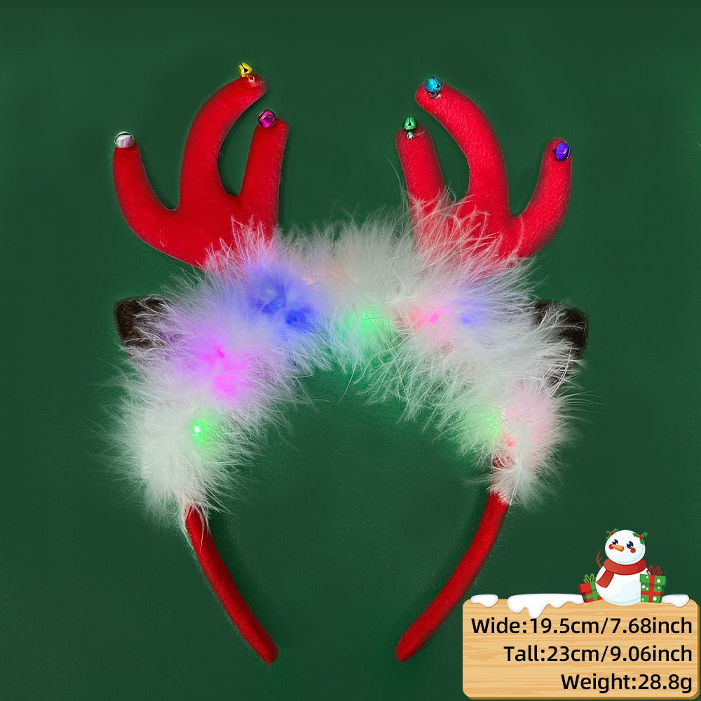 Christmas LED Light-Up Reindeer Antler Headband