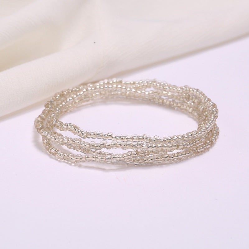 Wholesale Multi-Layer Geometric Seed Bead Plated Waist Chain