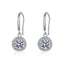 Sterling Silver Round Moissanite Zircon Hook Earrings