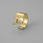 Fashion Alphabet Titanium Steel Gold Plated Open Ring