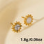 Elegant Geometric Sun Stainless Steel Statement Earrings