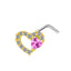 Streetwear Heart and Butterfly Shape Stainless Steel Zircon Nose Ring