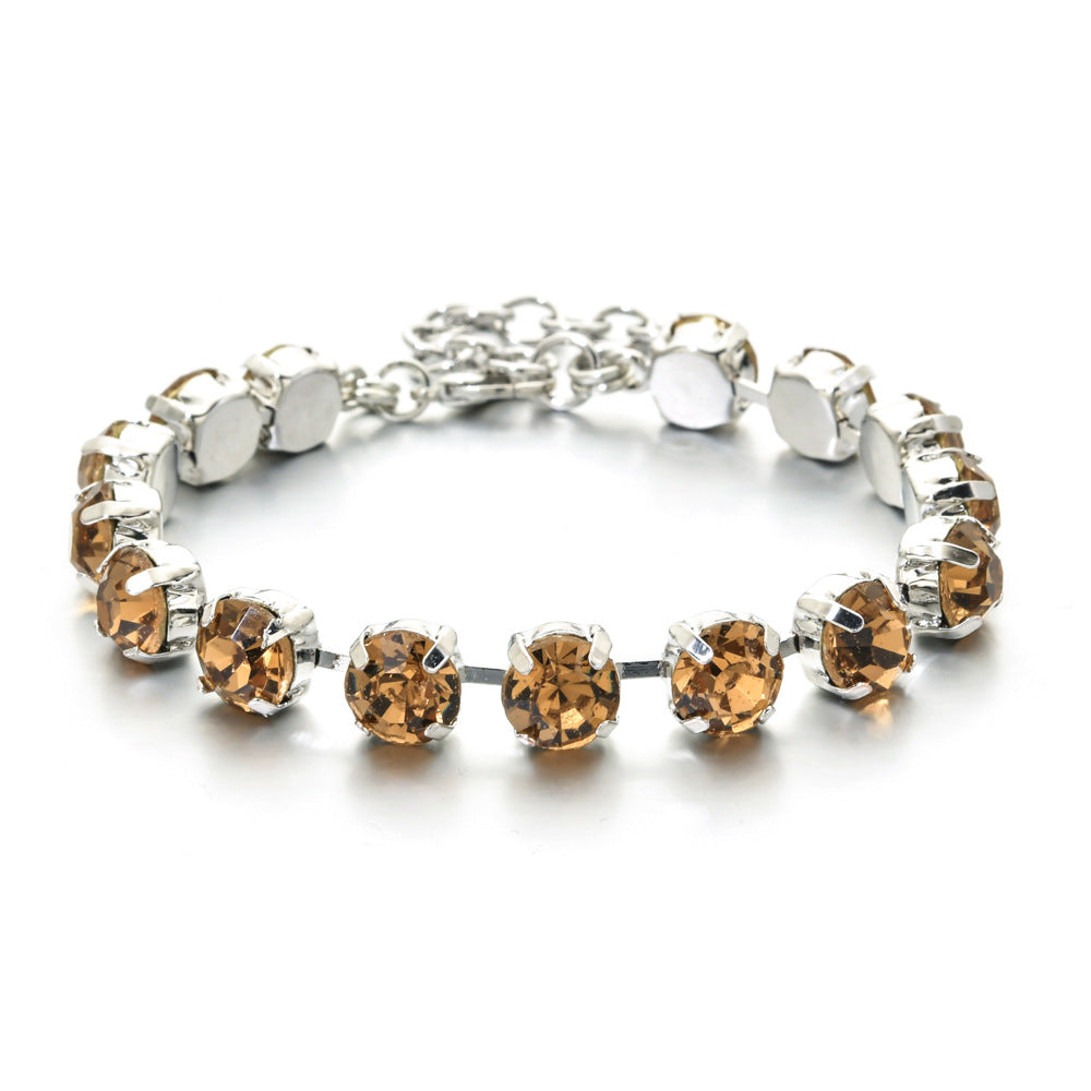 Elegant Geometric Copper Zircon Crystal Bracelet