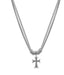 Hip-Hop Double Layer Cross Titanium Steel Pendant Necklace