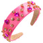 Women's Heart Shape Rhinestone Glass Hair Band - Baroque Pink Party Accessory