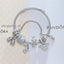 Heart Shape Gemstone Couple Bracelet with Angel Wings Charm, Adjustable DIY Style