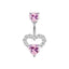 Heart Shape Zircon Inlay Stainless Steel Belly Ring Set