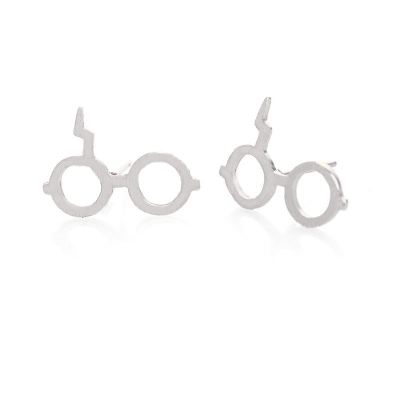 Fashion Glasses Titanium Steel Ear Studs Plating No Inlaid Stainless Steel Earrings