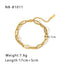 18K Gold Plated Stainless Steel Geometric Cuban Bracelet - Modern Classic Design for Women