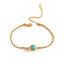 18K Gold Plated Turquoise Stainless Steel Bracelet - European and American Style