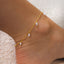 Minimalist 18k Gold Plated Stainless Steel Figaro Box Chain Anklet