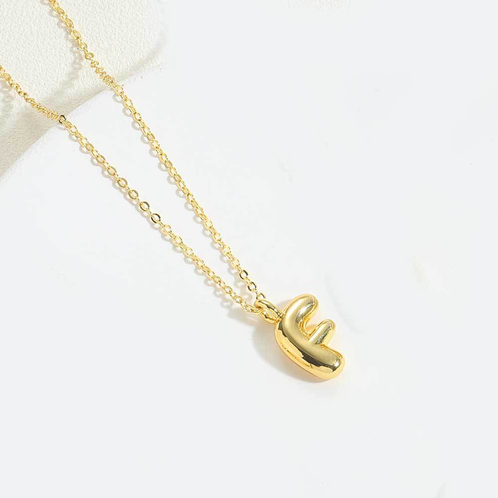 14K Gold Plated Copper Initial Pendant Necklace