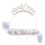 Fashion Rhinestone Number Crown Hairband and Sash Set for Birthday Party