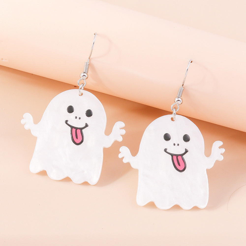 1 Pair Halloween Pumpkin Ghost Acrylic Drop Earrings