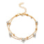 Fashion Geometric Double Layer Crystal Anklet for Women