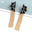 Retro Colorful Acrylic Flower Tassel Drop Earrings for Women