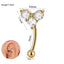 Butterfly Flower Heart Zircon Stainless Steel Cartilage & Lip Rings 18K Gold Plated Earrings