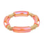 Geometric Metal Bangle with Colorful Beads Bracelet