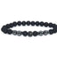 Retro Matte Black Magnetic Stone Beaded Anklet