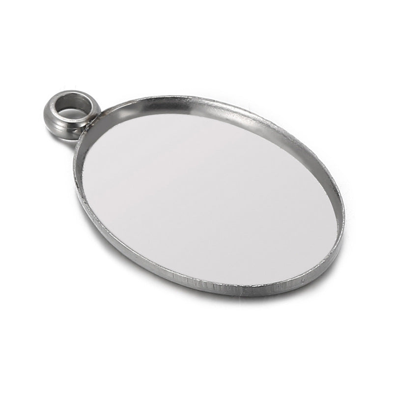 Geometric Stainless Steel Jewelry Oval Water Drop Pendant DIY Accessories