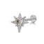 Artistic Star Moon Rose Gold Plated Stainless Steel Lip Rings with Zircon Crown Studs