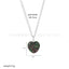 Elegant Heart Shape Stainless Steel 18K Gold Plated Natural Stone Jewelry Set - Necklace and Earrings