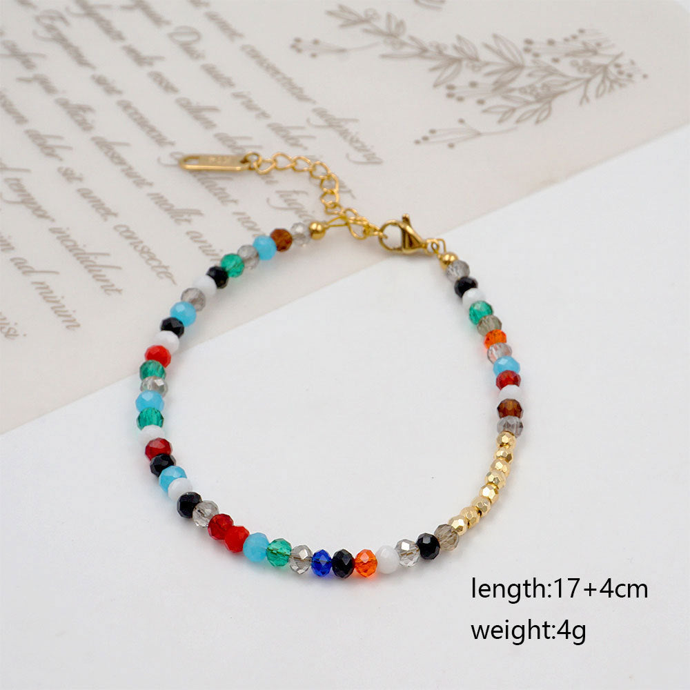 Modern Geometric Gold Plated Crystal Necklace and Bracelet Set