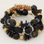 Bohemian Resin Beaded Layered Bangle Set with Agate and Shell Accents