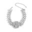 Modern Rhinestone Rose Flower Statement Necklace for Women