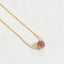 14K Gold Plated Copper Round Zircon Pendant Necklace