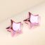 Candy Color Acrylic Round and Star Stud Earrings for Women