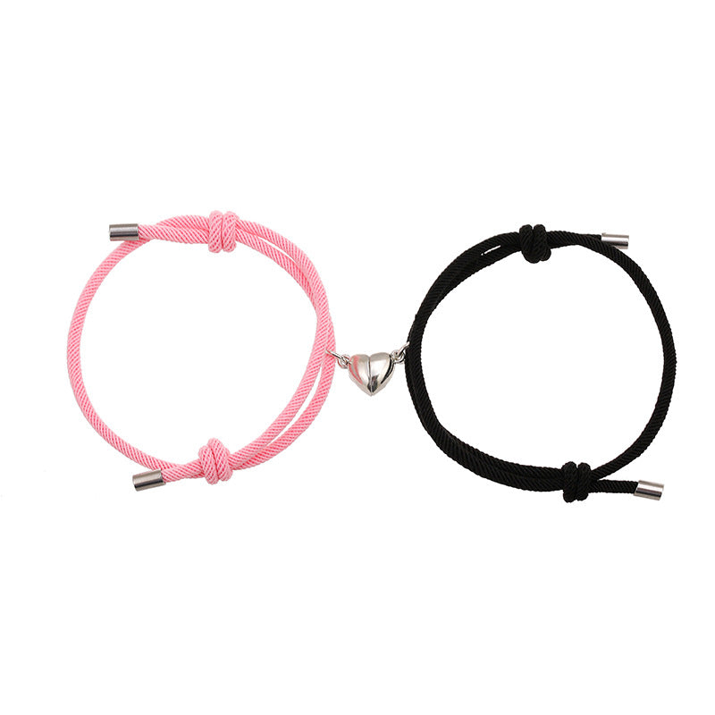 Alloy Heart Magnetic Couple Bracelets Set