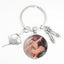 Artistic Ballet Dancer Round Alloy Metal Keychain Pendant