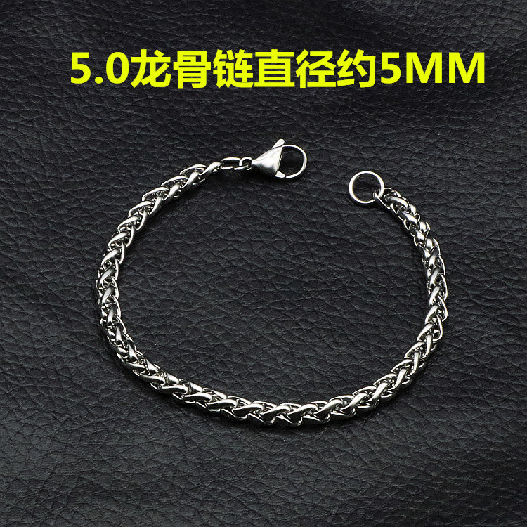 Hip-hop Stainless Steel Titanium Plated Bracelet for Men and Women