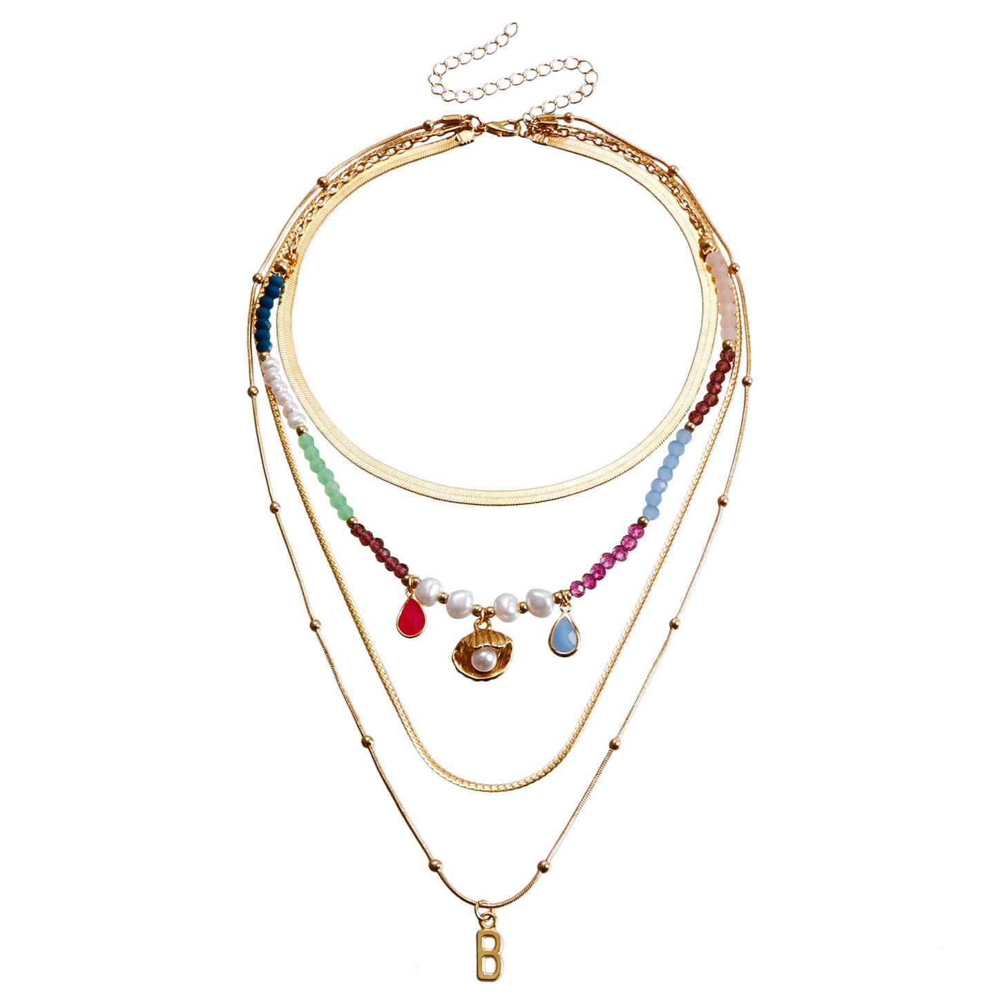 Bohemian Star Moon Multicolor Beaded Layered Necklace