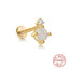 14K Gold Plated Zirconia Stud Earrings with 925 Sterling Silver Opal Helix Design