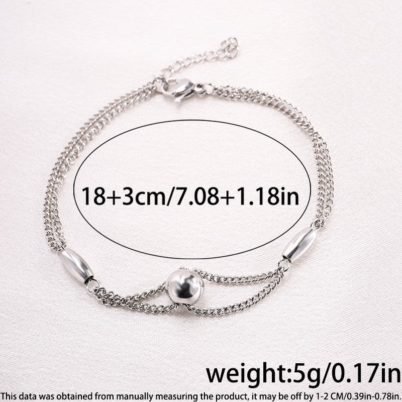 Minimalist Heart-Shaped Titanium Steel Bracelet for Girls - Luxury Design, Non-Fading, Personalized Gift