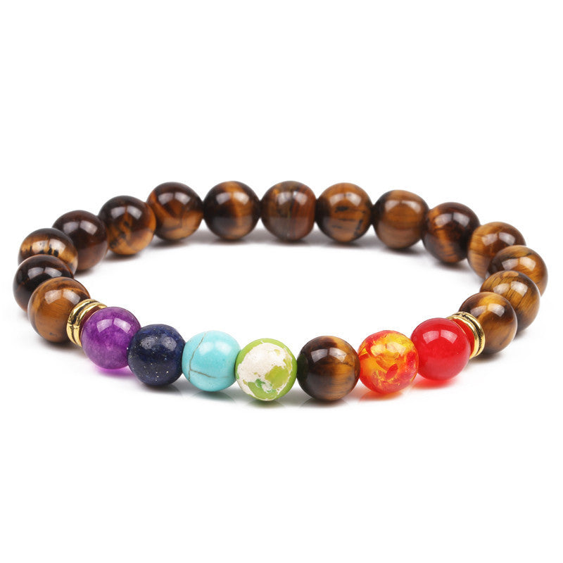 Fashion Multicolor Lava Stone & White Agate Beaded Bracelets