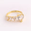 Fashion Animal Heart Shape Gold Plated Zircon Adjustable Ring