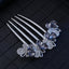 Women's Color Block Alloy Zircon Rhinestone Hair Comb Clip Ornament