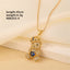 Cute Bear Zircon Pendant Necklace - Gold Plated Stainless Steel