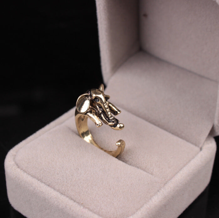 1 Piece Fashion Animal Adjustable Alloy Rings - Cute Dog, Cat, Elephant Design