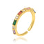 18K Gold Plated Geometric Pearl Zircon Open Ring