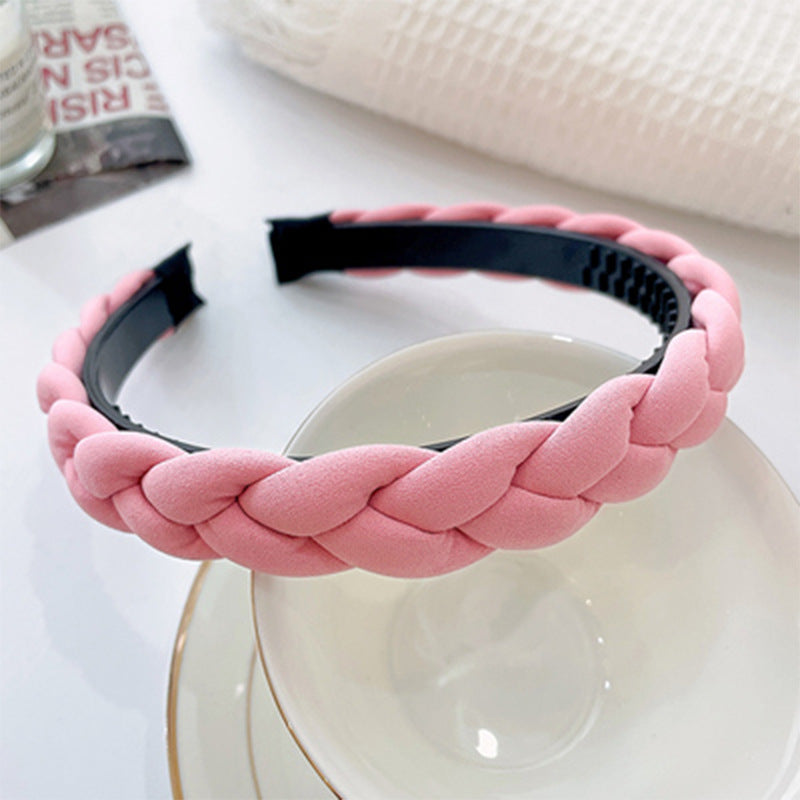 Fashion Braided Geometric Hair Band - Candy Color Non-Slip Headband